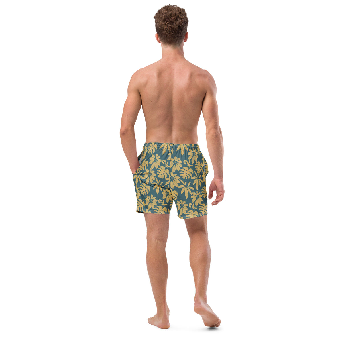 Swim &amp; Leisure Shorts, Jungle Leaves, petrol/sand