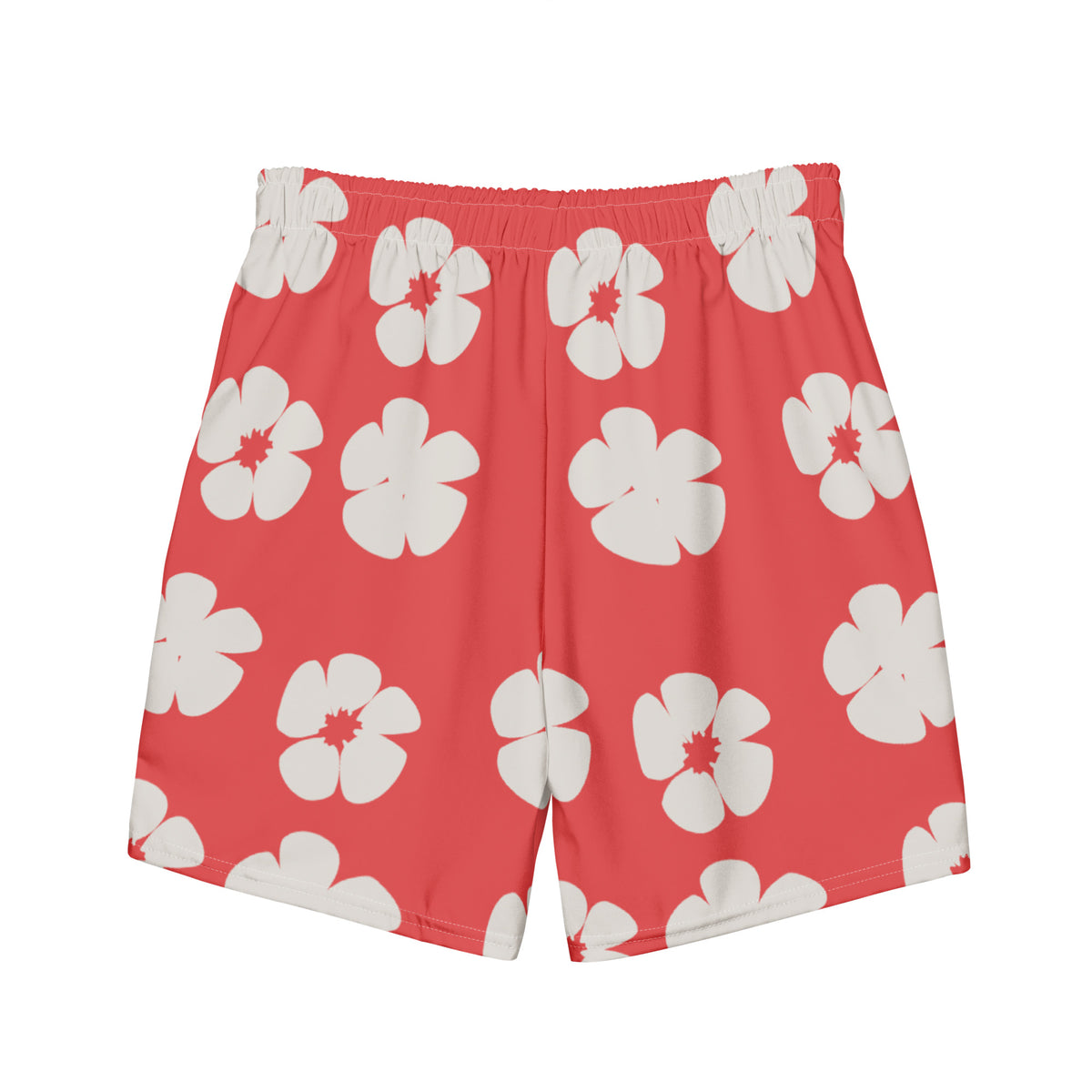 Swim &amp; Leisure Shorts, Hibiscus Flowers, tomato/creme