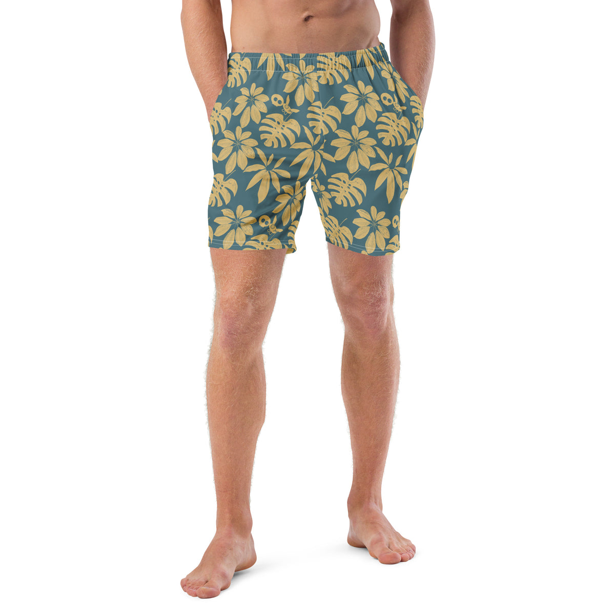 Swim &amp; Leisure Shorts, Jungle Leaves, petrol/sand