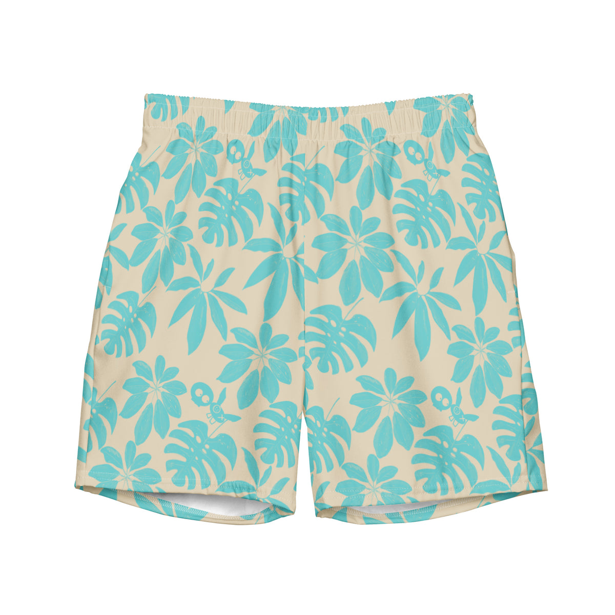 Swim &amp; Leisure Shorts, Jungle Leaves, aqua/creme