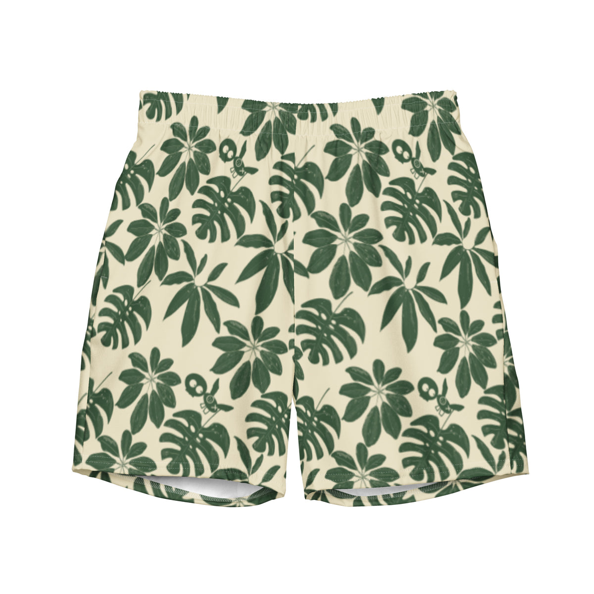 Swim &amp; Leisure Shorts, Jungle Leaves, creme/forest