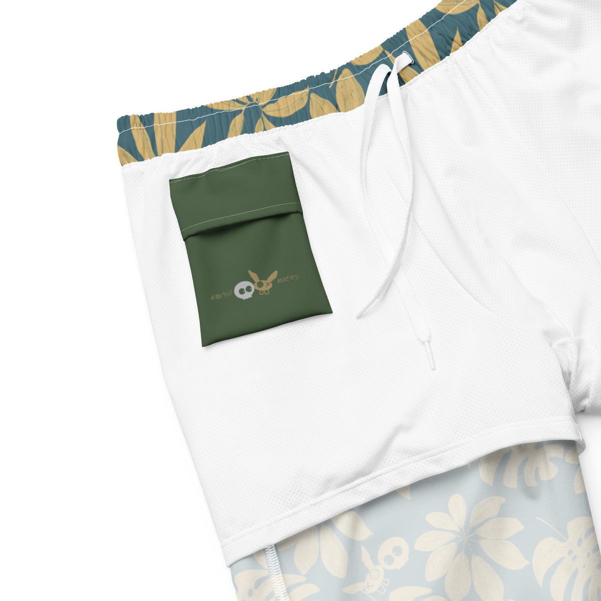 Swim &amp; Leisure Shorts, Jungle Leaves, petrol/sand