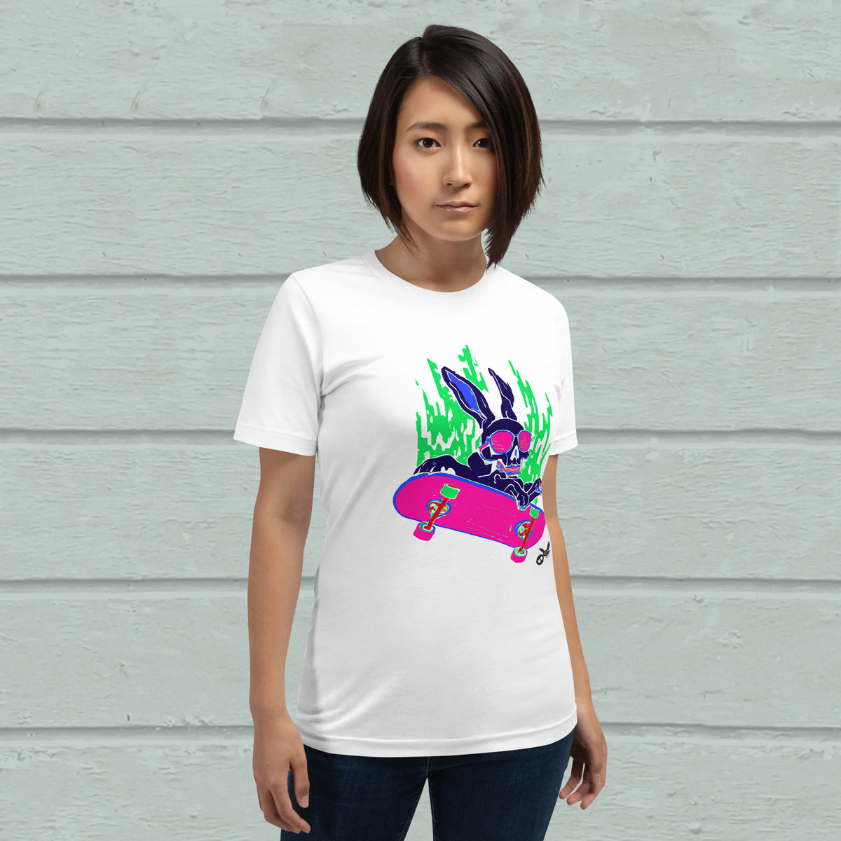 Fire Skater TEE, pink/green
