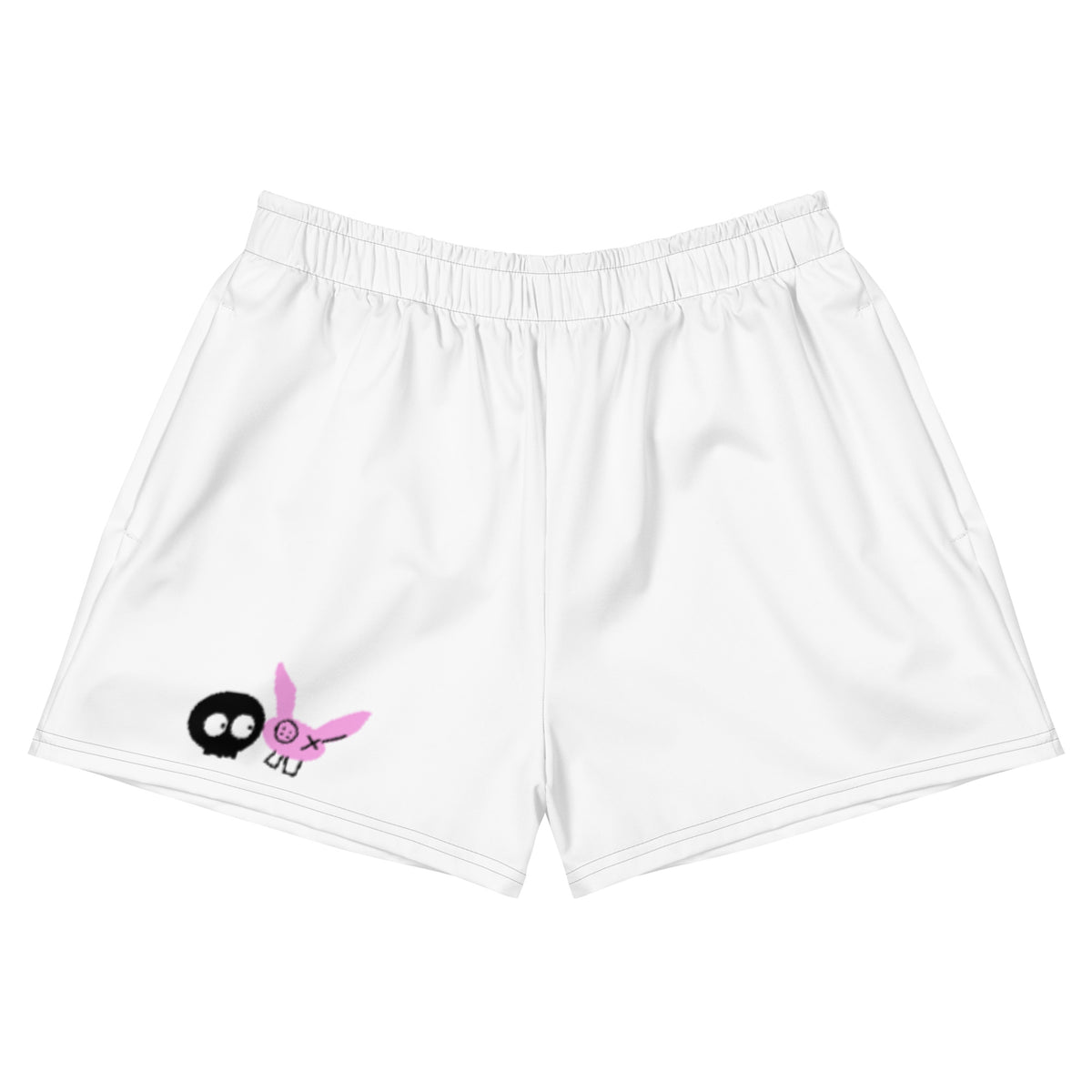 White mm Athletic Shorts